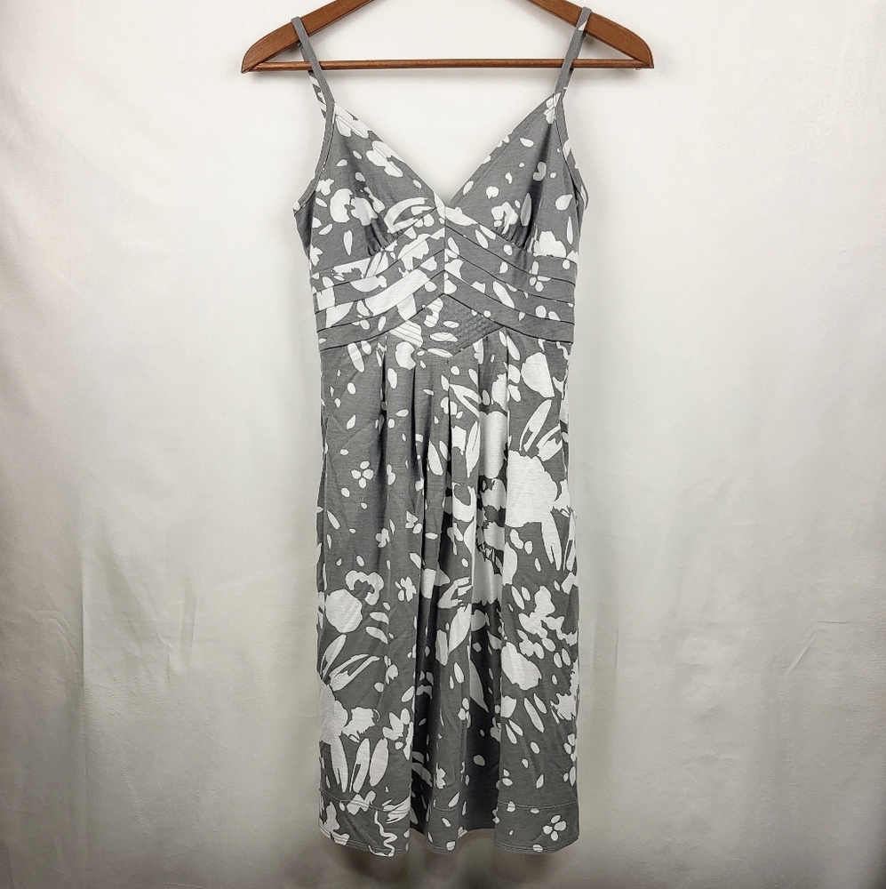 Y2k American Eagle 2000's Floral Summer Strappy Dress Grey/White Size S